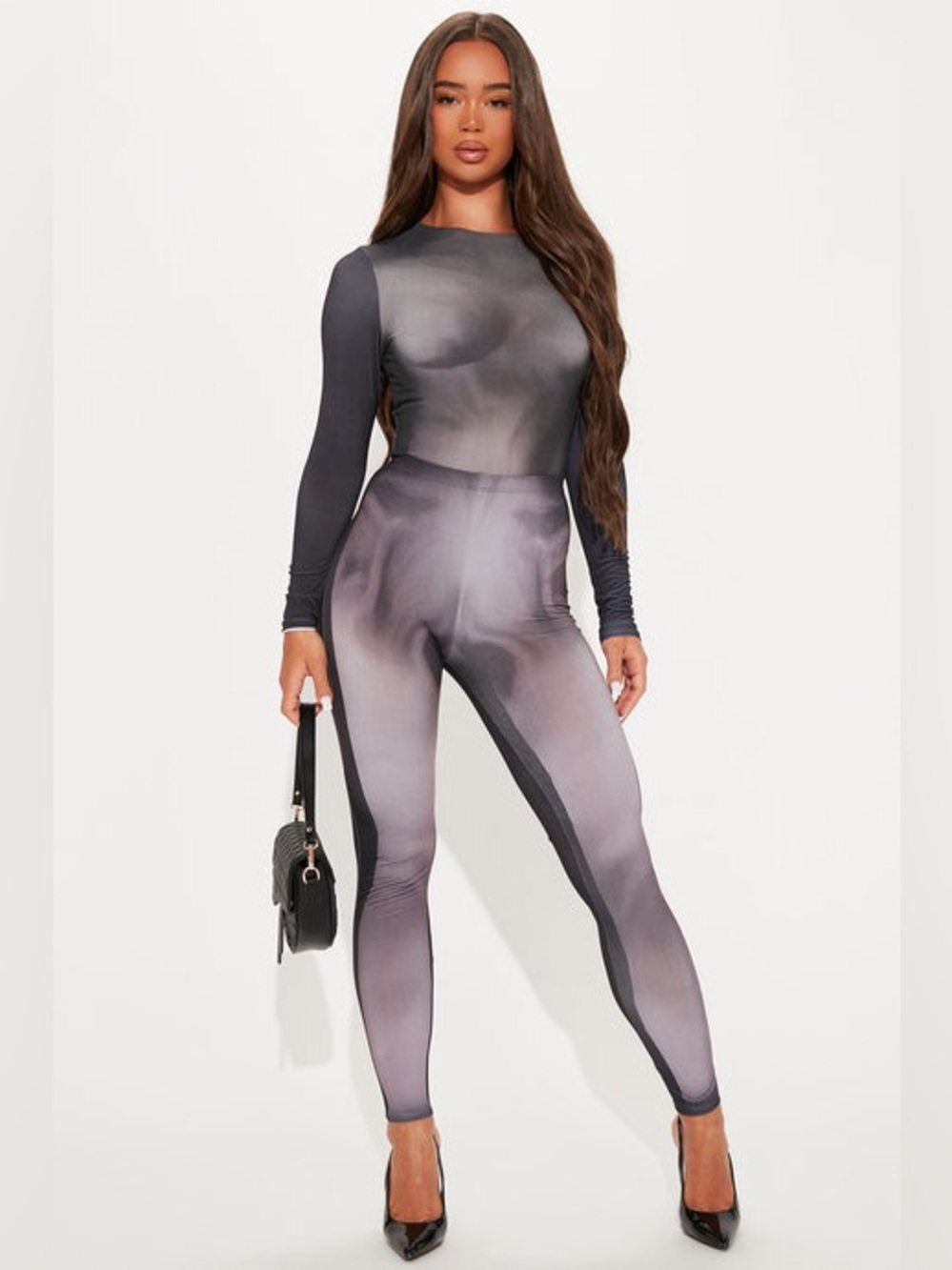 Fashion Nova Gray Ombre Two-Piece Set